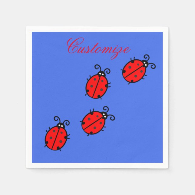 Red Ladybugs Crawling Thunder_Cove Pappersservett (Framsidan)
