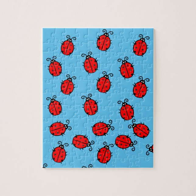 Red Ladybugs Crawling Thunder_Cove Pussel (Vertikal)