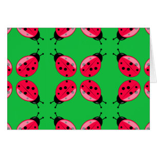 Red Ladybugs Hälsningskort