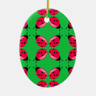 Red Ladybugs Julgransprydnad Keramik