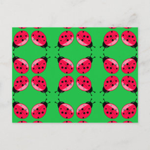 Red Ladybugs Vykort