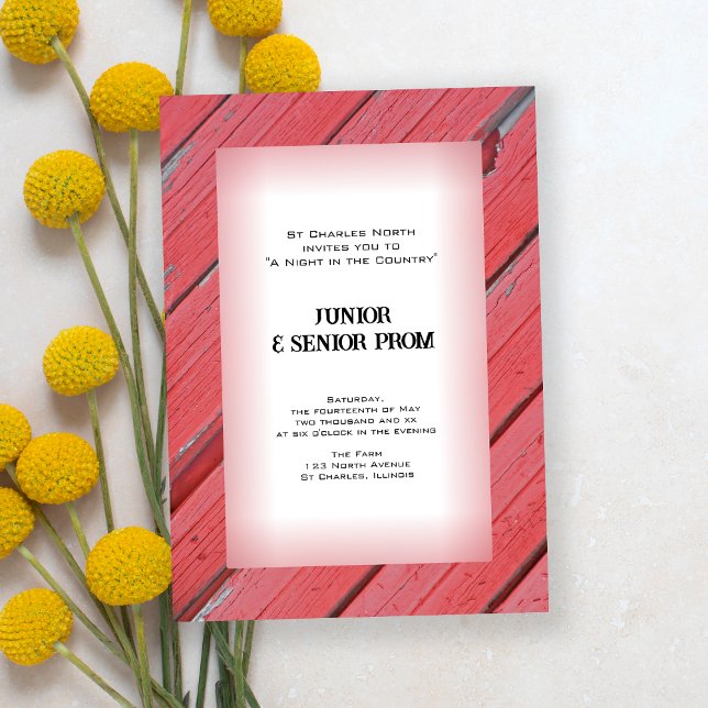 Red Land Barn Wood Junior / Senior Prom Inbjudningar (Skapare uppladdad)