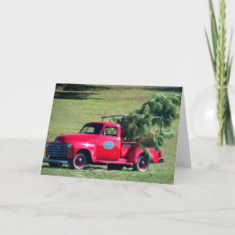 Red Land Chevy Pickupa Julgran-kort Helgkort