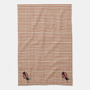 Red Land Folk Gingham Checks Kökshandduk