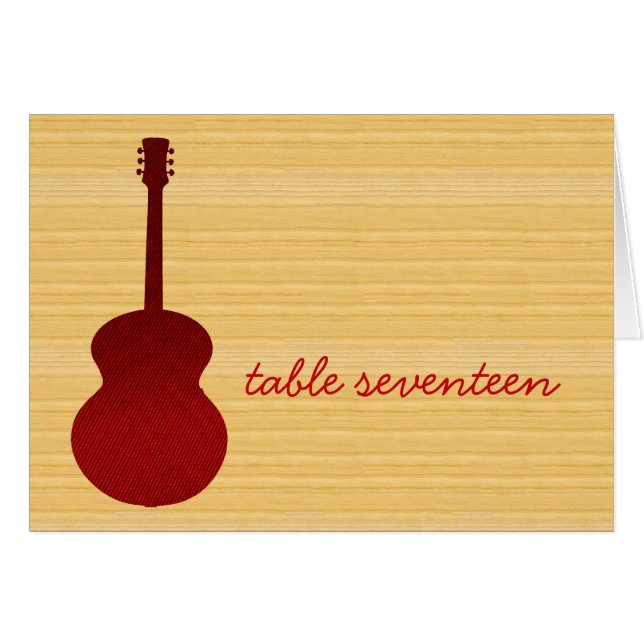 Red Land Guitar Bordsnummer Card Hälsningskort (Framsidan Horizontal)