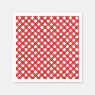 Red Land Stil Gingham Mönster Pappersservett