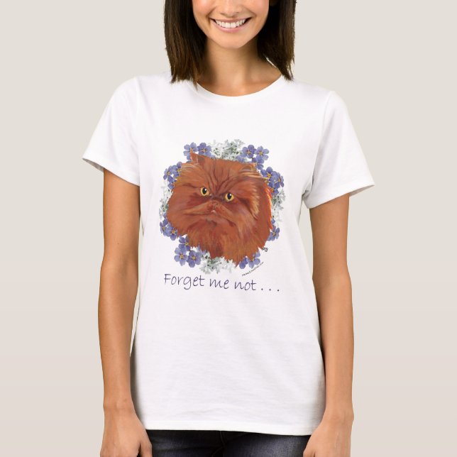 Red Långhårig Persian Cat T Shirt (Framsida)