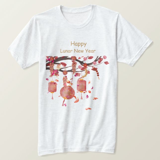 Red Lantern Chinese New Year T-Shirt (Design framsida)