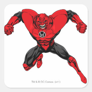 Red Lantern Corps - Rage Jump 1 Fyrkantigt Klistermärke