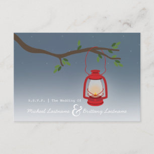Red Lantern Exdoor Evening Fall Wedding R.S.V.P. OSA Kort