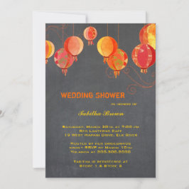 Red Lanterners Charcol Grått Möhippa Inbjudningar