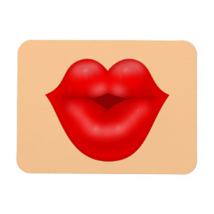 Red läppar big kiss magnet