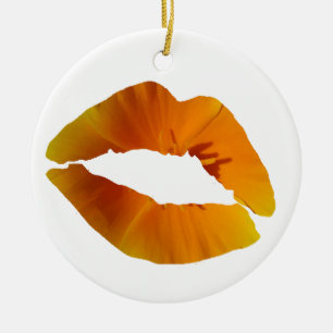 Red Läppar Circle Ornament