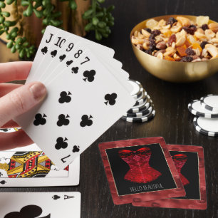 Red Läppar Corset Casinokort