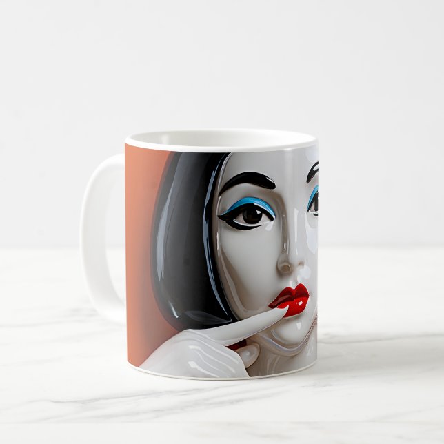Red Läppar Drama Kaffemugg (Framsida vänster)