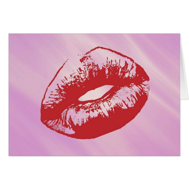 Red Läppar Hälsningskort (Framsidan Horizontal)