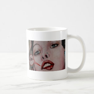 Red läppar kaffemugg
