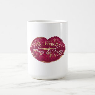 Red Läppar Kiss Kaffemugg