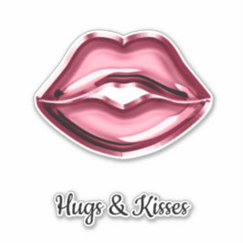 Red Läppar Kiss Klistermärken
