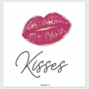 Red Läppar Kiss Klistermärken