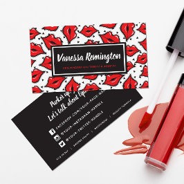 Red Läppar Kiss Lipstick & Beauty Distributor Anpa Visitkort
