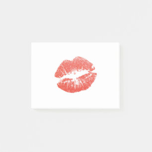 Red Läppar Kiss Lipstick Post-it Block