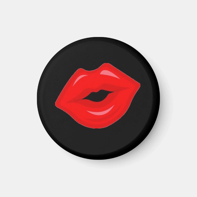 Red Läppar Kiss Magnet (Framsidan)