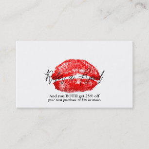 Red Läppar Kiss Makeup Beauty Glam Refar en vän Rabattkort