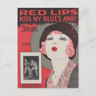 RED LÄPPAR KISS MY BLUES AWAY VYKORT