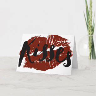 Red Läppar Kisses Kort