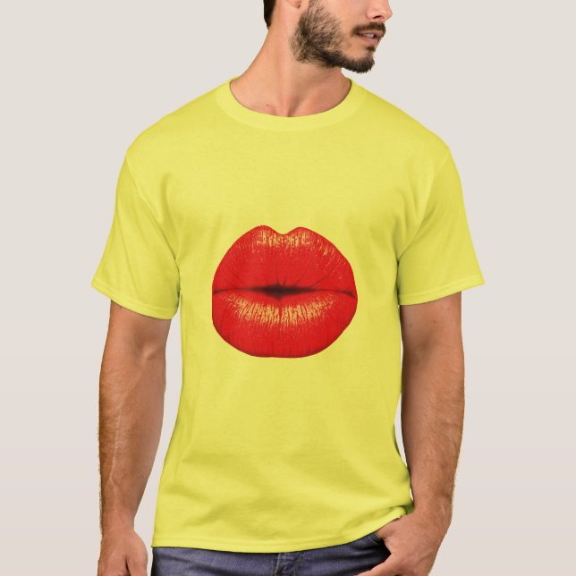 Red Läppar läppstick pop kiss Tee (Framsida)