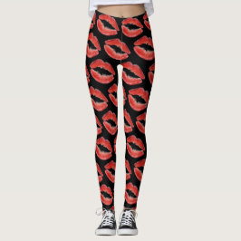 Red Läppar Leggings