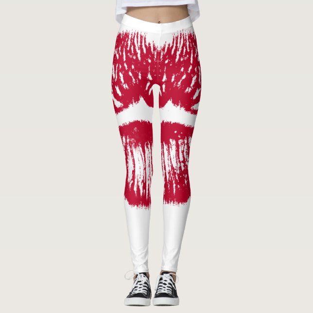 Red Läppar Leggings (Framsida)