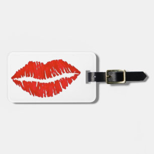Red Läppar Lipstick Kiss Personlig Fashionista Bagagebricka