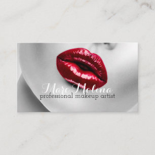 Red Läppar Makeup Artist Affärskort Visitkort