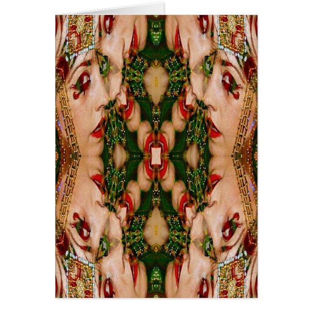 Red Läppar Mandala Hälsningskort (Framsidan)