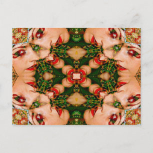 Red Läppar Mandala Vykort