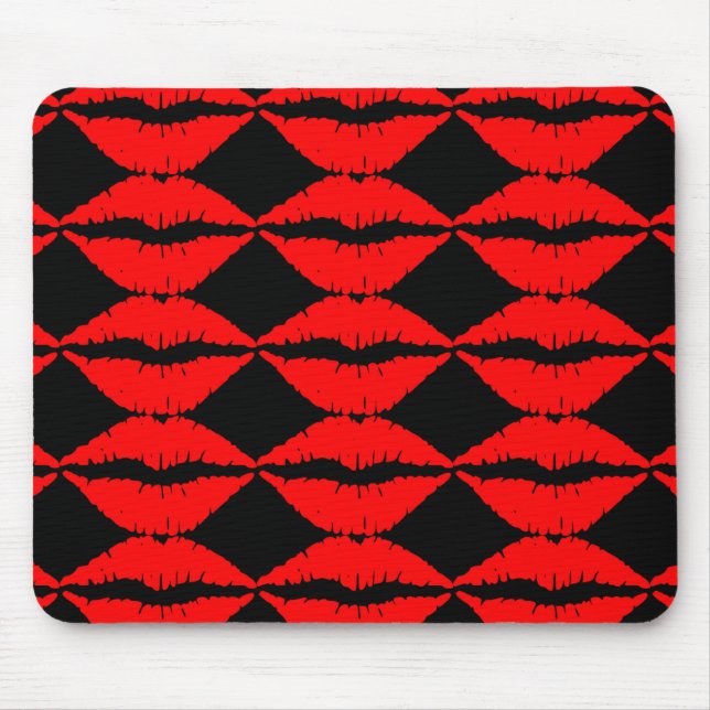 Red Läppar Mousepad Musmatta (Framsidan)