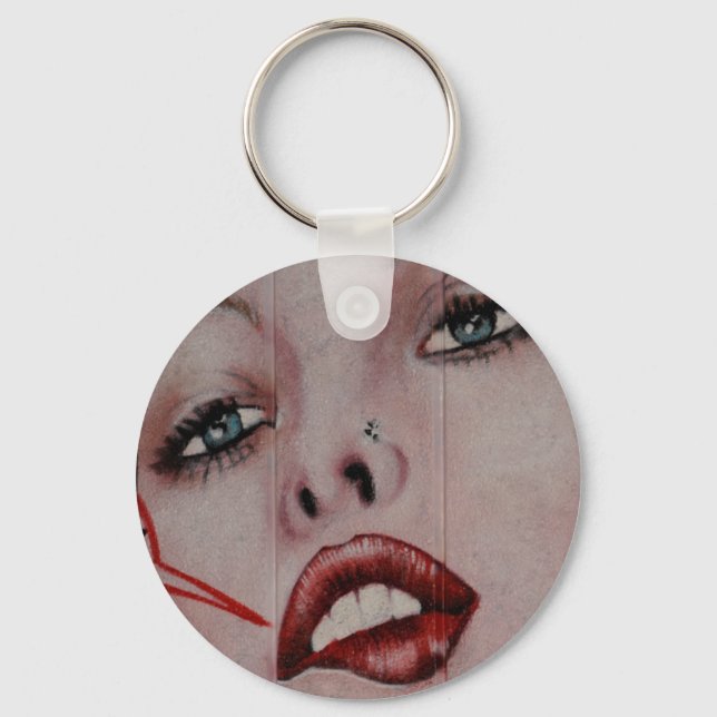 Red läppar nyckelring (Framsida)