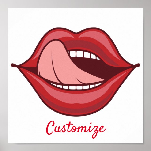 Red Läppar Open Mouth Thunder_Cove Poster (Framsidan)