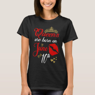 Red Läppar Queens föds den 10 juni Gemini Birth T Shirt