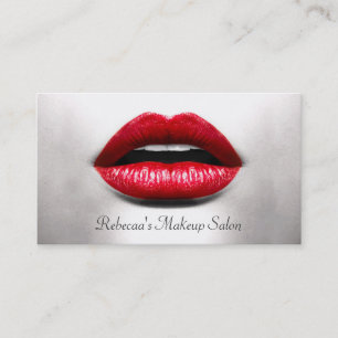 Red Läppar Retro Monochrome - Makeup Artist Visitkort