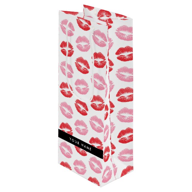 Red Läppar, Rosa Läppar, Kiss, Ditt namn, Anpassa (Framsidan Vinklad)