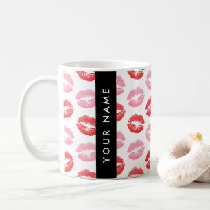 Red Läppar, Rosa Läppar, Kiss, Ditt namn, Anpassa Kaffemugg
