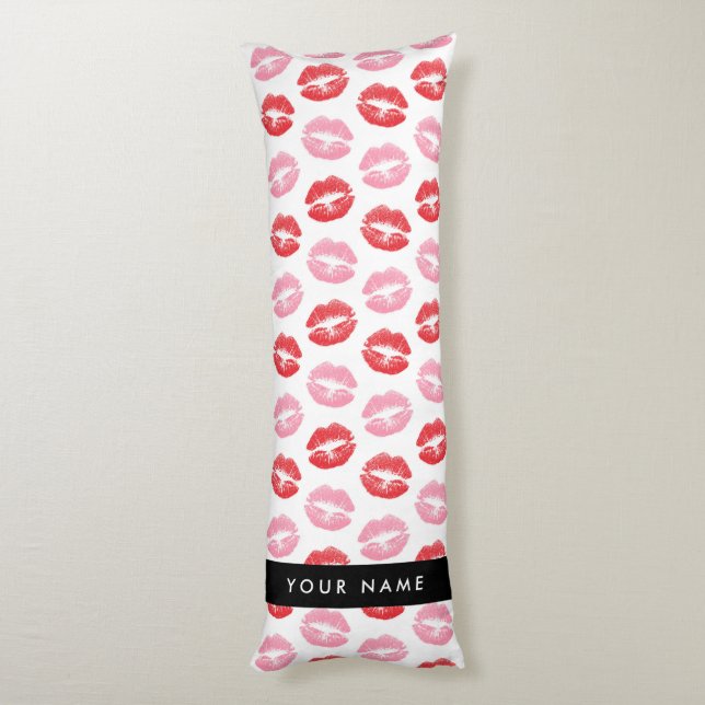 Red Läppar, Rosa Läppar, Kiss, Ditt namn, Anpassa Kroppskudde (Baksidan (Vertikal))