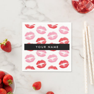 Red Läppar, Rosa Läppar, Kiss, Ditt namn, Anpassa Pappersservett