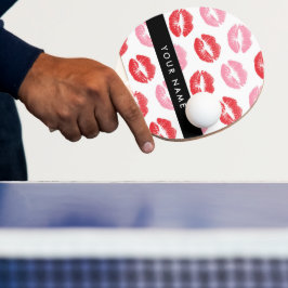 Red Läppar, Rosa Läppar, Kiss, Ditt namn, Anpassa Pingisracket