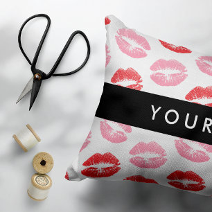 Red Läppar, Rosa Läppar, Kiss, Ditt namn, Anpassa Prydnadskudde