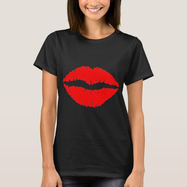 Red Läppar Shirt T Shirt (Framsida)