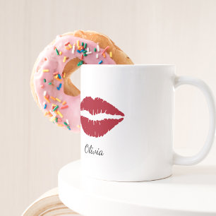 Red Läppar, Valentine Day Couple Gift, Mugg